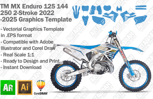 TM MX Motocross Enduro 125 144 250 2-Stroke 2022 2023 2024 2025 Graphics Template
