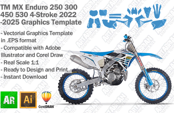 TM MX Motocross Enduro 250 300 450 530 4-Stroke 2022 2023 2024 2025 Graphics Template