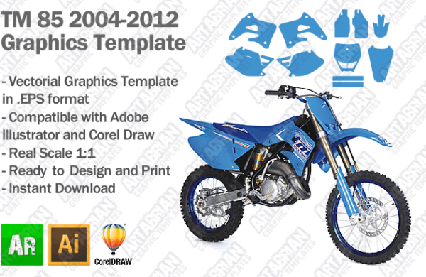 TM 85 MX Motocross 2004 2005 2006 2007 2008 2009 2010 2011 2012 Graphics Template