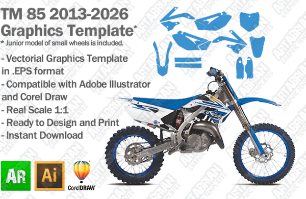 TM 85 MX Motocross 2013 2014 2015 2016 2017 2018 2019 2020 2021 2022 2023 2024 2025 2026 Graphics Template