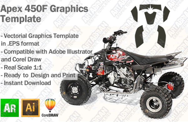 Apex 450F ATV Quad Graphics Template