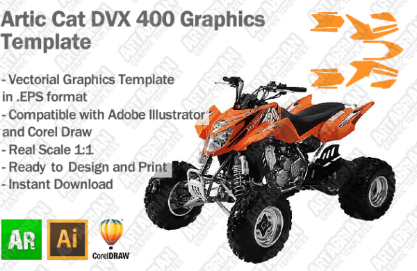Artic Cat DVX 400 ATV Quad Graphics Template