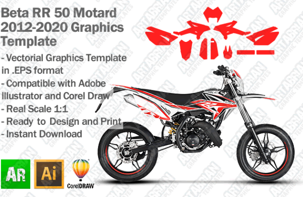 Beta RR 50 Motard 2012 2013 2014 2015 2016 2017 2018 2019 2020 Graphics Template