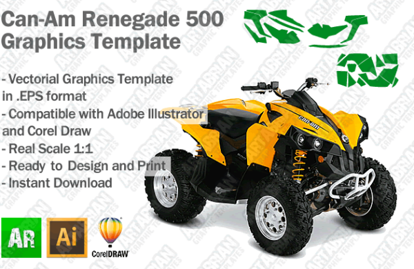 Can-Am Renegade 500 ATV Quad Graphics Template