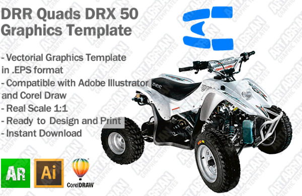 DRR Quads DRX 50 ATV Quad Graphics Template