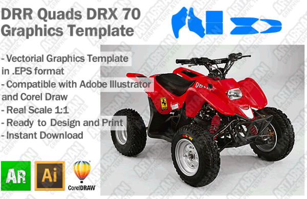 DRR Quads DRX 70 ATV Quad Graphics Template