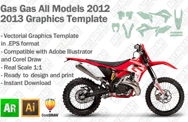 Gas Gas Enduro MX Motocross All Models 2012 2013 Graphics Template