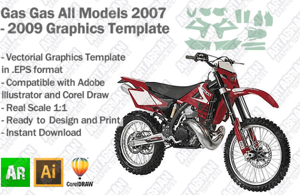 Gas Gas Enduro MX Motocross All Models 2007 2008 2009 Graphics Template
