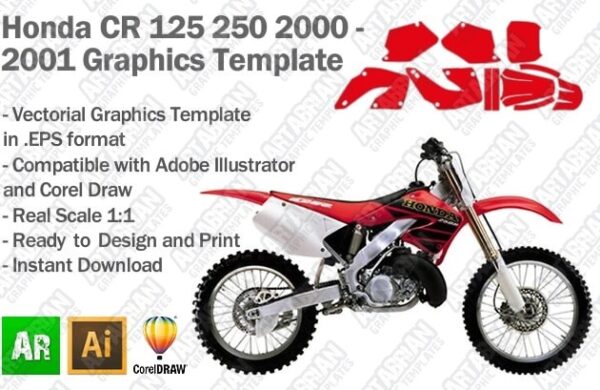 Honda CR 125 250 MX Motocross 2000 2001 Graphics Template