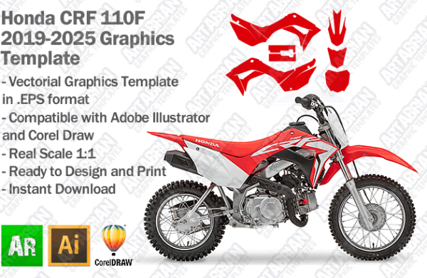 Honda CRF 110F MX Motocross 2019 2020 2021 2022 2023 2024 2025 Graphics Template