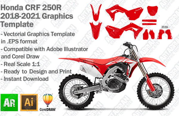 Honda CRF 250R MX Motocross 2018 2019 2020 2021 Graphics Template