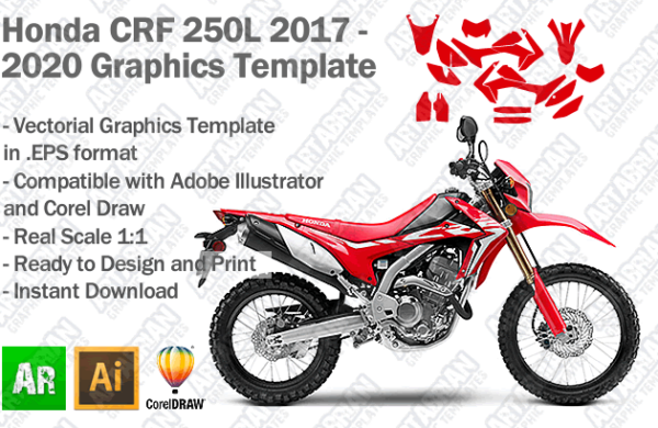 Honda CRF 250L 2017 2018 2019 2020 Graphics Template