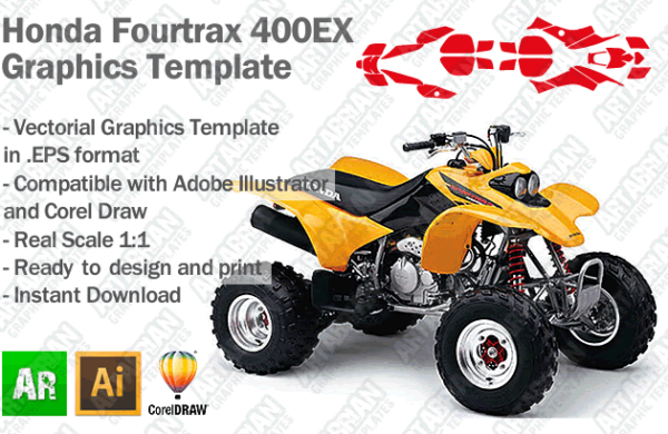 Honda Fourtrax 400EX ATV Quad Graphics Template