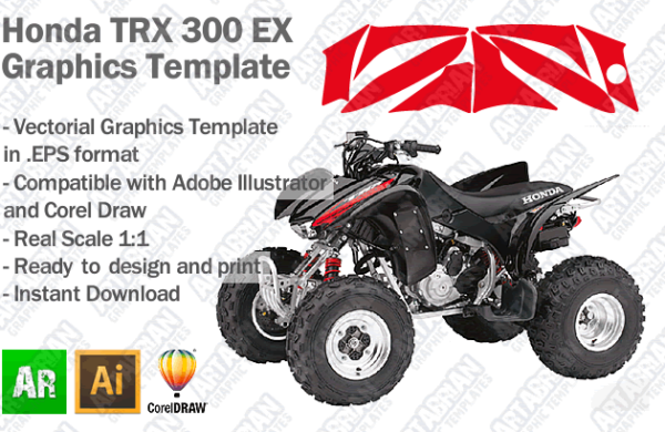 Honda TRX 300 EX ATV Quad Graphics Template