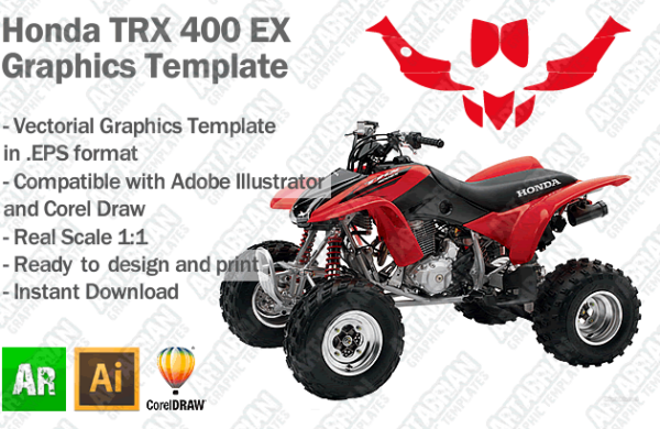 Honda TRX 400 EX ATV Quad 2007 Graphics Template