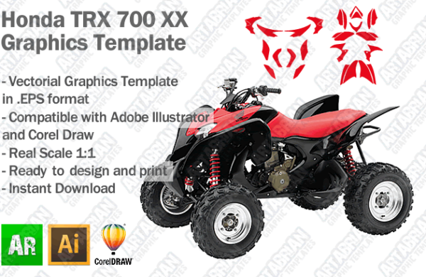 Honda TRX 700 XX ATV Quad Graphics Template