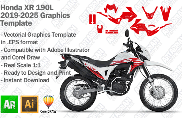 Honda XR 190L 2019 2020 2021 2022 2023 2024 2025 Graphics Template