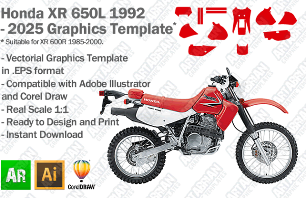 Honda XR 650L Enduro Trail 1992 2025 Graphics Template