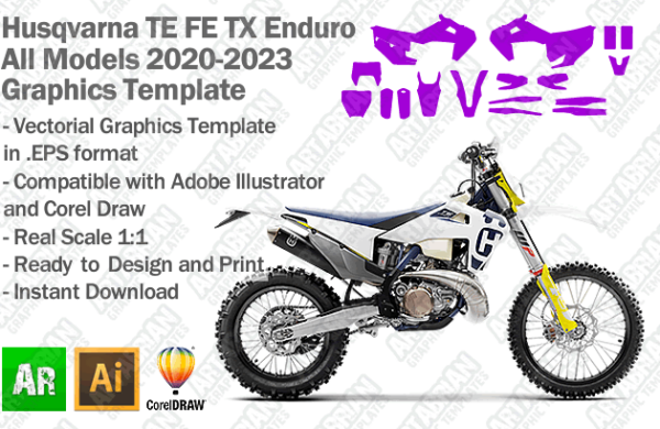 Husqvarna TE FE TX Enduro All Models 2020 2021 2022 2023 Graphics Template
