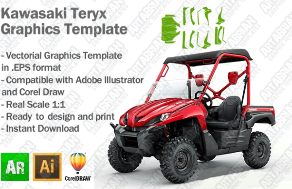 Kawasaki Teryx ATV Quad Graphics Template