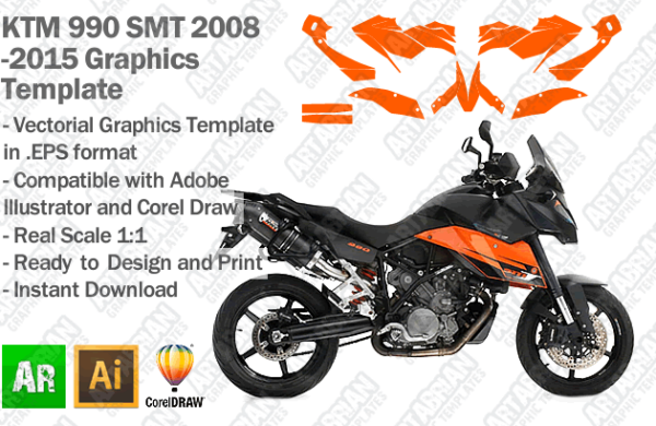 KTM 990 SMT 2008 2009 2010 2011 2012 2013 2014 2015 Graphics Template