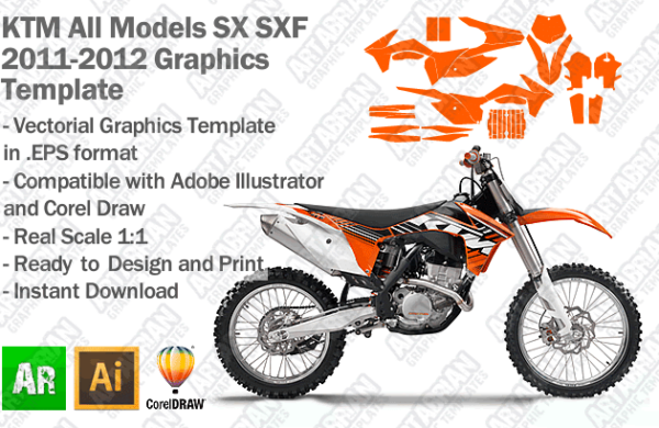 KTM SX MX Motocross All Models 2011 2012 Graphics Template