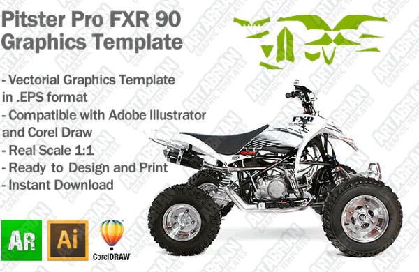 Pitster Pro FXR 90 ATV Quad Graphics Template