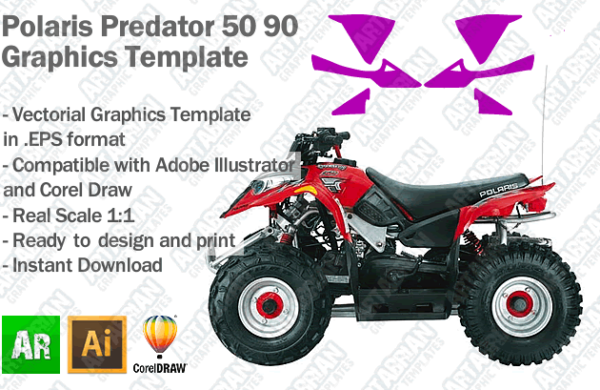 Polaris Predator 50 90 ATV Quad Graphics Template