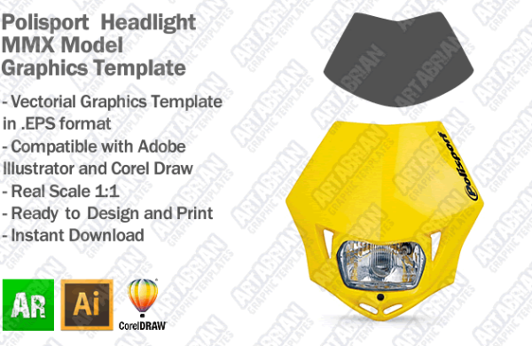Polisport Headlight MMX Model Graphics Template