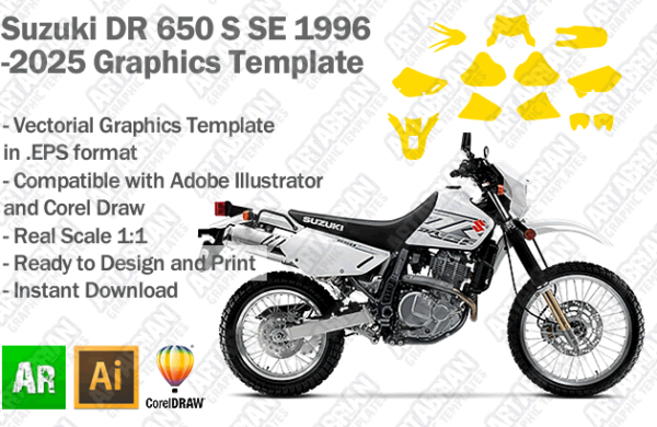 Suzuki DR 650 S SE Trail Enduro 1996 2025 Graphics Template