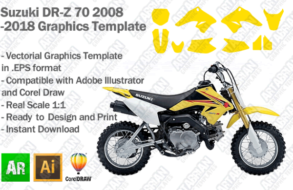 Suzuki DRZ 70 2008 2009 2010 2011 2012 2013 2014 2015 2016 2017 2018 Graphics Template