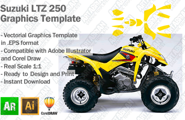 Suzuki LTZ 250 ATV Quad Graphics Template