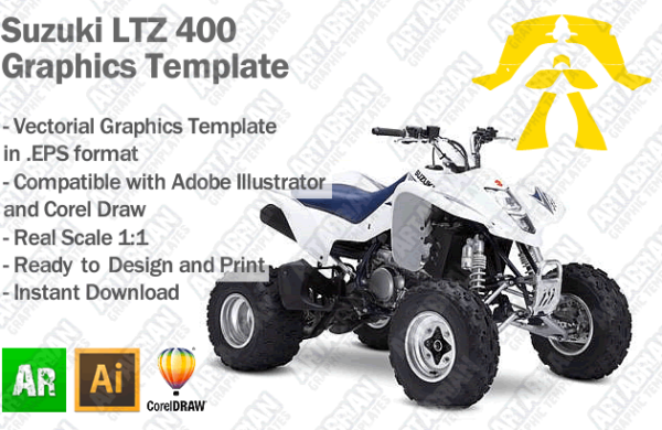 Suzuki LTZ 400 ATV Quad Graphics Template