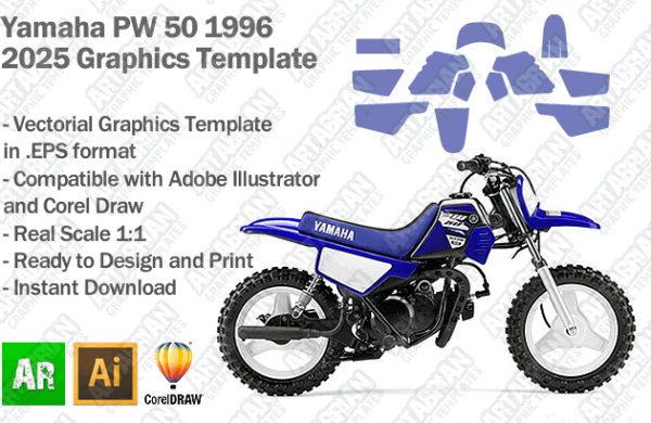 Yamaha PW 50 MX Motocross 1996-2025 Graphics Template