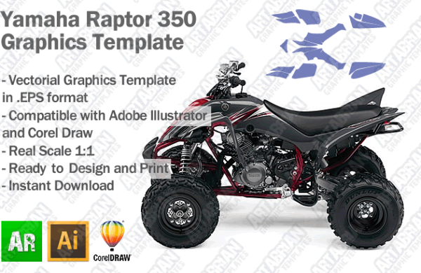 Yamaha Raptor 350 ATV Quad Graphics Template