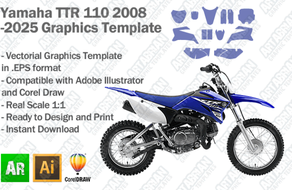 Yamaha TTR 110 2008 2009 2010 2011 2012 2013 2014 2015 2016 2017 2018 2019 2020 2021 2022 2023 2024 2025 Graphics Template