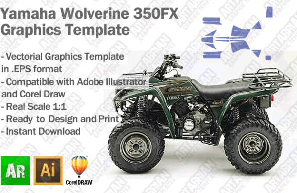 Yamaha Wolverine 350FX ATV Quad 2003 2004 Graphics Template