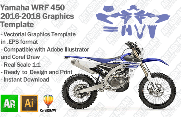 Yamaha WRF 450 Enduro 2016 2017 2018 Graphics Template