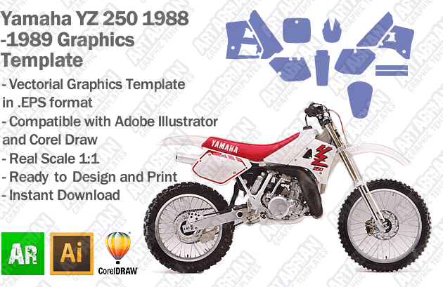 yamaha-yz-250-1988-1989-graphics-template - Artabrian™ - MX ATV Templates