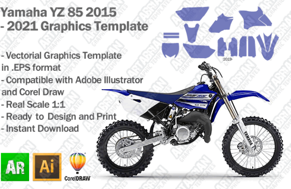 Yamaha YZ 85 MX Motocross 2015 2016 2017 2018 2019 2020 2021 Graphics Template