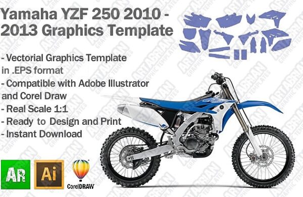 Yamaha YZF 250 MX Motocross 2010 2011 2012 2013 Graphics Template