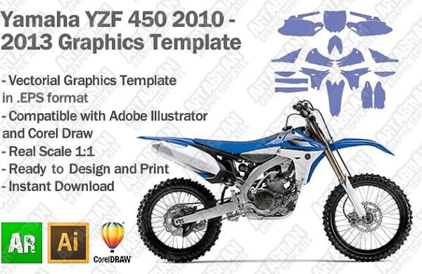 Yamaha YZF 450 MX Motocross 2010 2011 2012 2013 Graphics Template