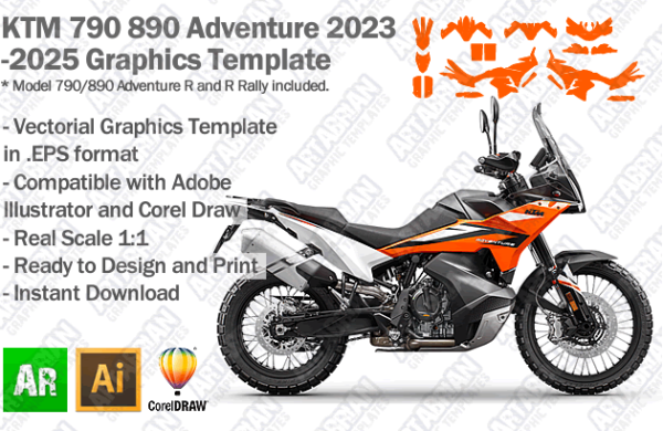 KTM 790 890 Adventure 2023 2024 2025 Graphics Template