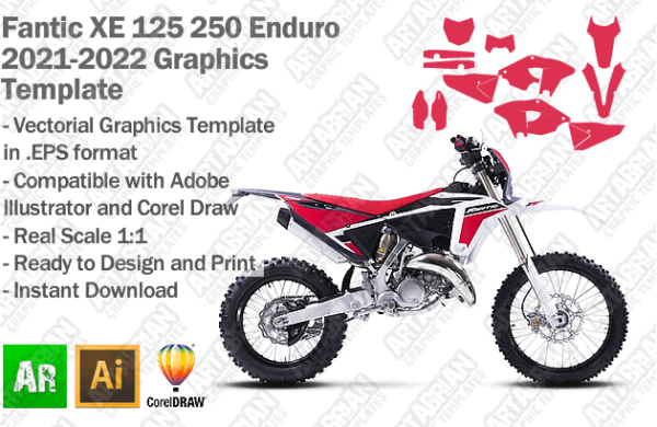 Fantic XE 125 250 Enduro 2021 2022 Graphics Template