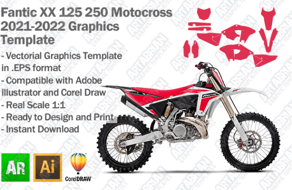 Fantic XX 125 250 MX Motocross 2021 2022 Graphics Template